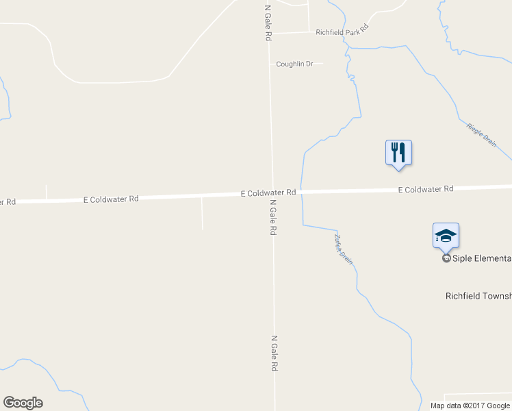 map of restaurants, bars, coffee shops, grocery stores, and more near 8506 East Coldwater Road in Davison