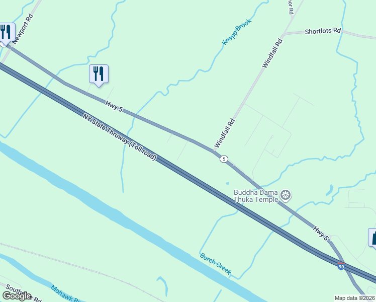map of restaurants, bars, coffee shops, grocery stores, and more near 111 Dodge Lane in Utica