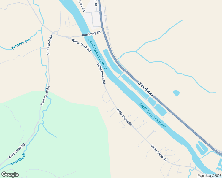 map of restaurants, bars, coffee shops, grocery stores, and more near 624 Willis Creek Road in Myrtle Creek