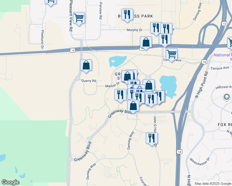 map of restaurants, bars, coffee shops, grocery stores, and more near 1630 Aspen Commons in Middleton