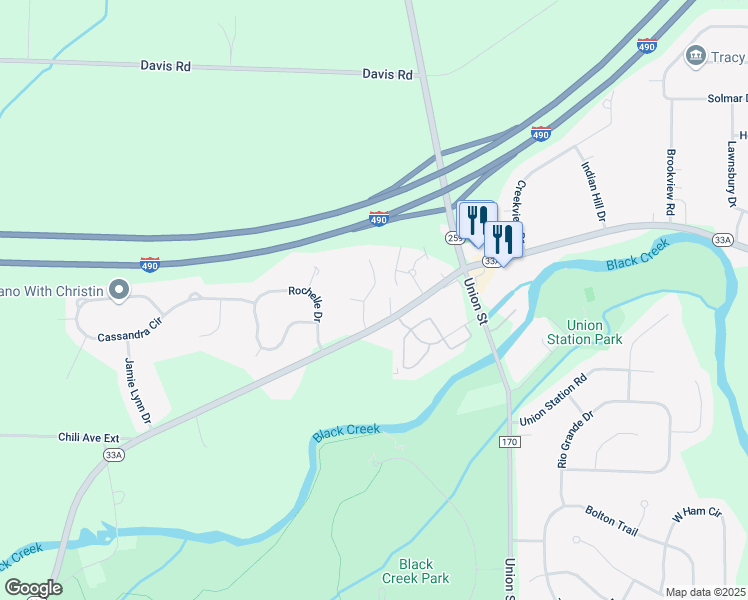 map of restaurants, bars, coffee shops, grocery stores, and more near 5 Haverhill Dr in Churchville