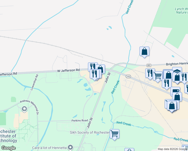 map of restaurants, bars, coffee shops, grocery stores, and more near 300 Park Point Drive in Rochester