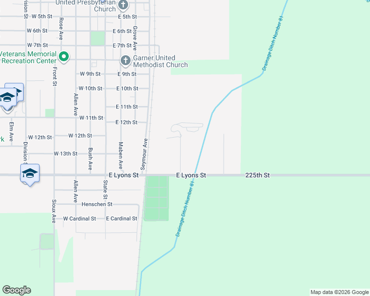map of restaurants, bars, coffee shops, grocery stores, and more near 880 East Lyons Street in Garner