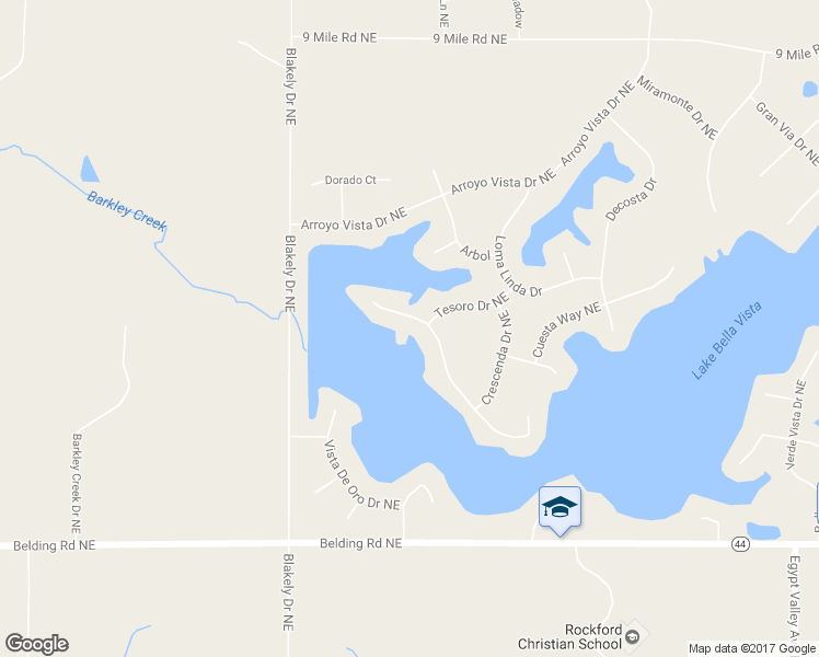 map of restaurants, bars, coffee shops, grocery stores, and more near 7135 Camino Del Rey Drive Northeast in Rockford