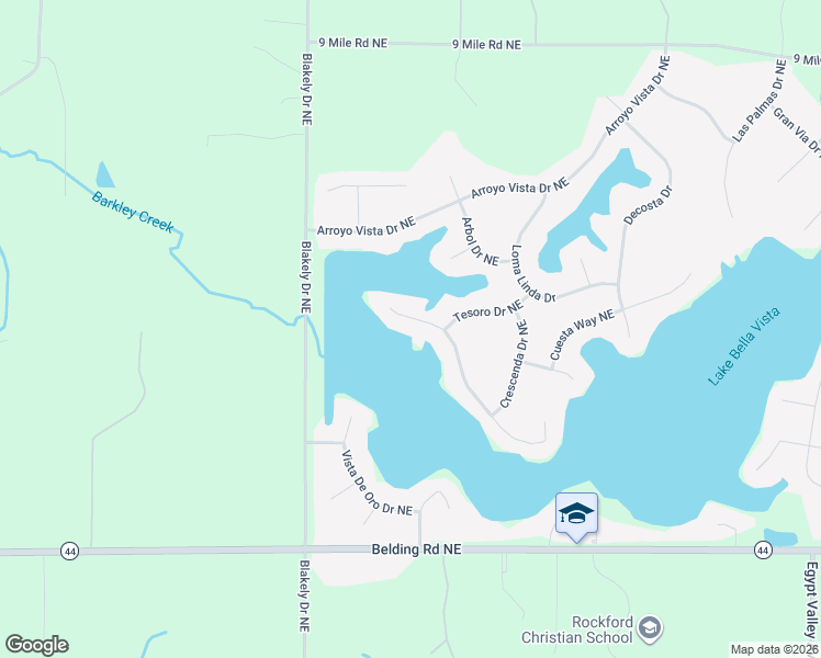 map of restaurants, bars, coffee shops, grocery stores, and more near 7135 Camino Del Rey Drive Northeast in Rockford