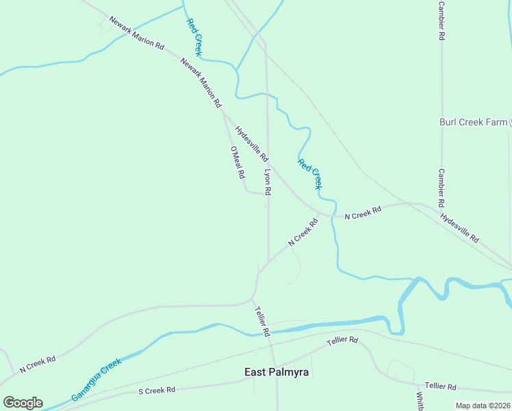 map of restaurants, bars, coffee shops, grocery stores, and more near 2361 Lyon Road in Palmyra