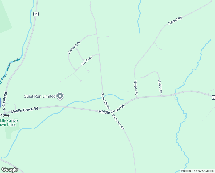 map of restaurants, bars, coffee shops, grocery stores, and more near 58 Sandhill Road in Greenfield Center