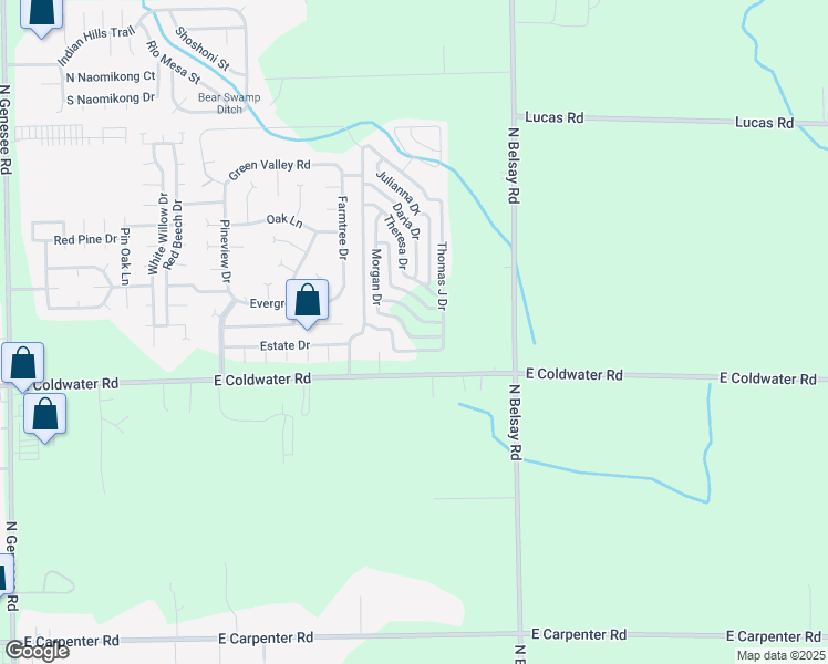 map of restaurants, bars, coffee shops, grocery stores, and more near 772-798 Shafica Drive in Flint