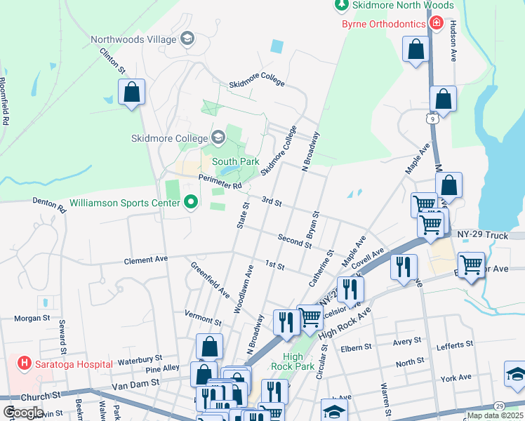 map of restaurants, bars, coffee shops, grocery stores, and more near 8 3rd Street in Gansevoort