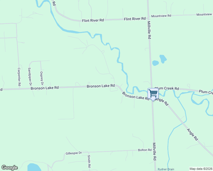 map of restaurants, bars, coffee shops, grocery stores, and more near 3174 Bronson Lake Road in Lapeer