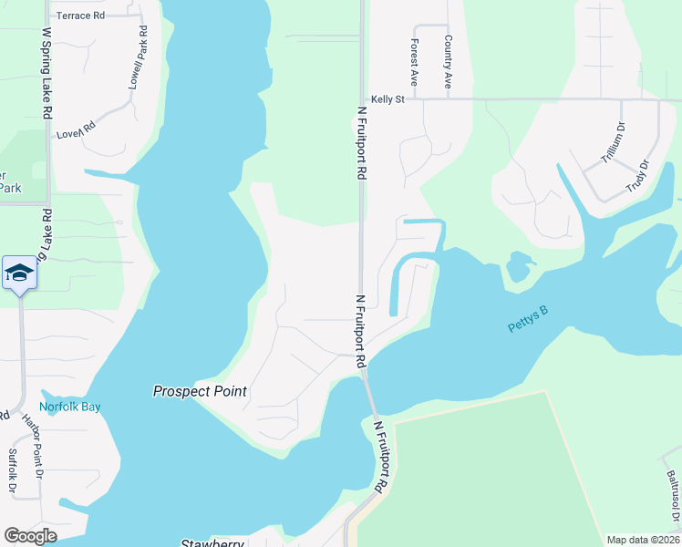 map of restaurants, bars, coffee shops, grocery stores, and more near 17871 North Fruitport Road in Spring Lake