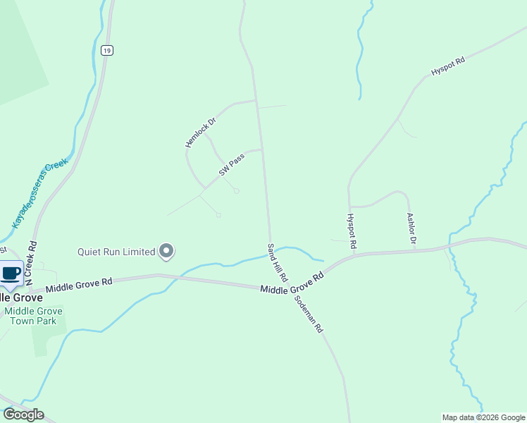 map of restaurants, bars, coffee shops, grocery stores, and more near 58 Sandhill Road in Greenfield Center