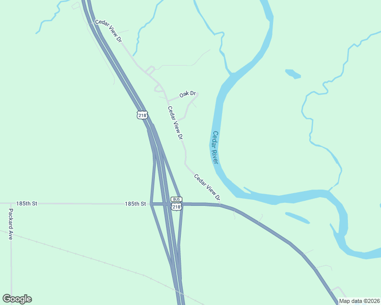 map of restaurants, bars, coffee shops, grocery stores, and more near 1834 Cedar View Drive in Charles City