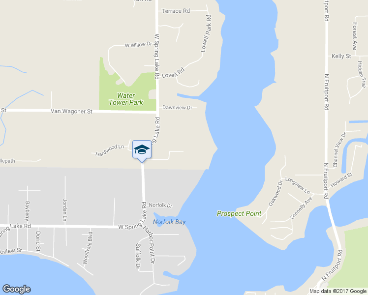 map of restaurants, bars, coffee shops, grocery stores, and more near 17860 West Spring Lake Road in Spring Lake