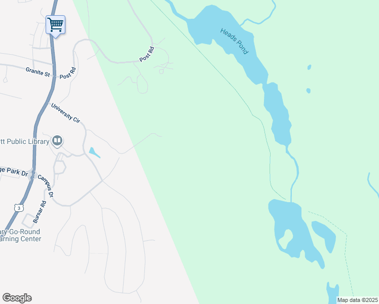 map of restaurants, bars, coffee shops, grocery stores, and more near Campus Drive in Hooksett