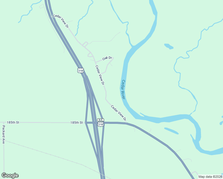 map of restaurants, bars, coffee shops, grocery stores, and more near 1834 Cedar View Drive in Charles City