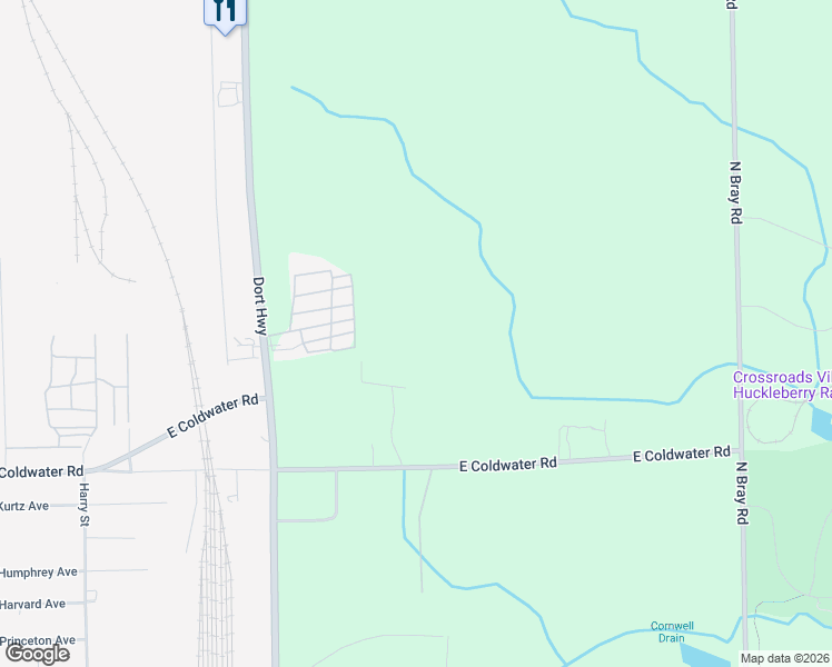 map of restaurants, bars, coffee shops, grocery stores, and more near 2135 East Coldwater Road in Flint