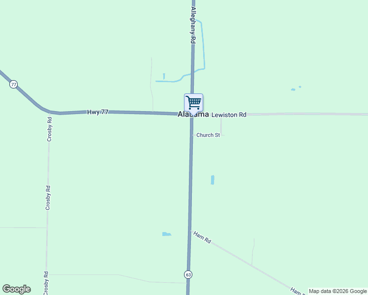 map of restaurants, bars, coffee shops, grocery stores, and more near 6568 Alleghany Road in Basom