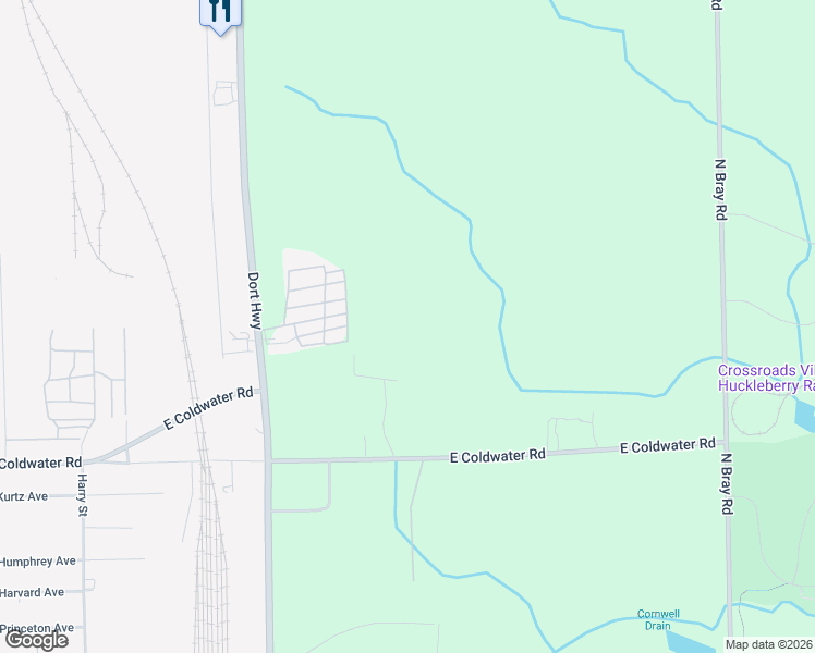 map of restaurants, bars, coffee shops, grocery stores, and more near 2135 East Coldwater Road in Flint