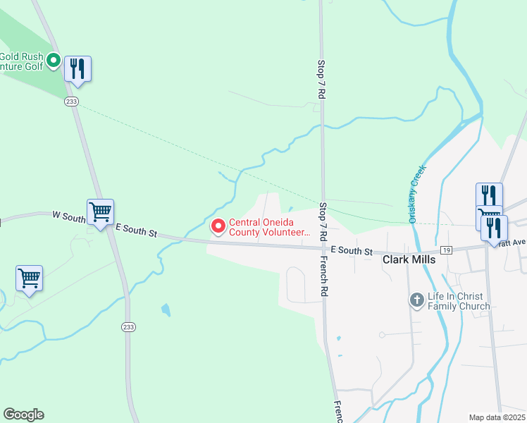 map of restaurants, bars, coffee shops, grocery stores, and more near 4785 Newman Drive in Clinton