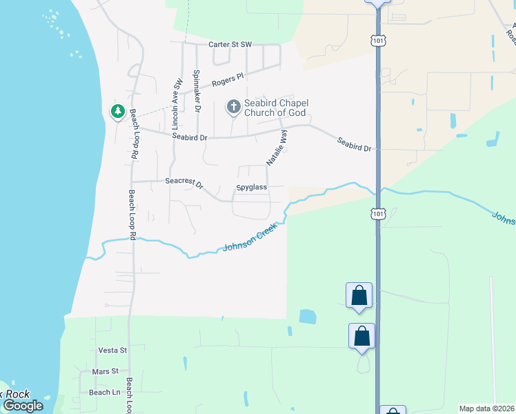 map of restaurants, bars, coffee shops, grocery stores, and more near 753 Seacrest Drive in Bandon