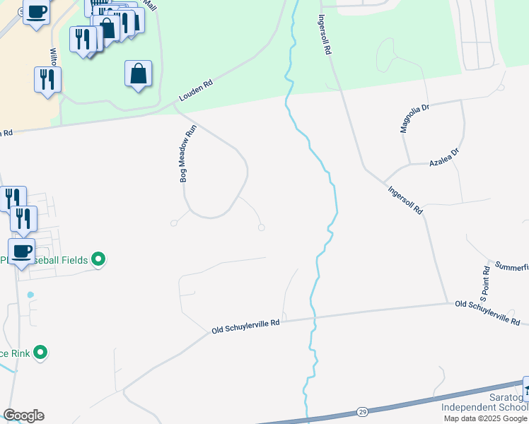 map of restaurants, bars, coffee shops, grocery stores, and more near 4 Lady Slipper Court in Saratoga Springs