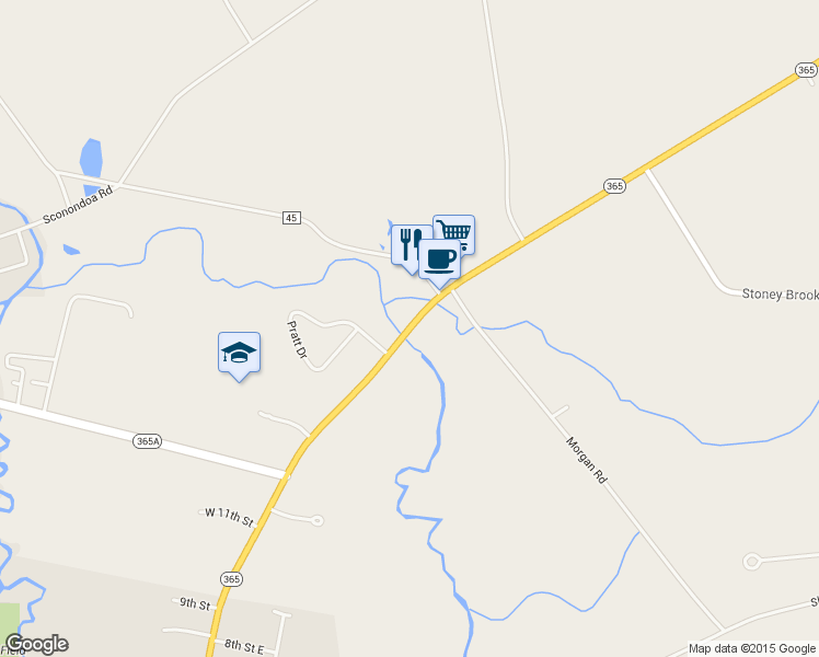 map of restaurants, bars, coffee shops, grocery stores, and more near 4879 State Street in Oneida