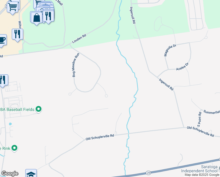 map of restaurants, bars, coffee shops, grocery stores, and more near 4 Lady Slipper Court in Saratoga Springs