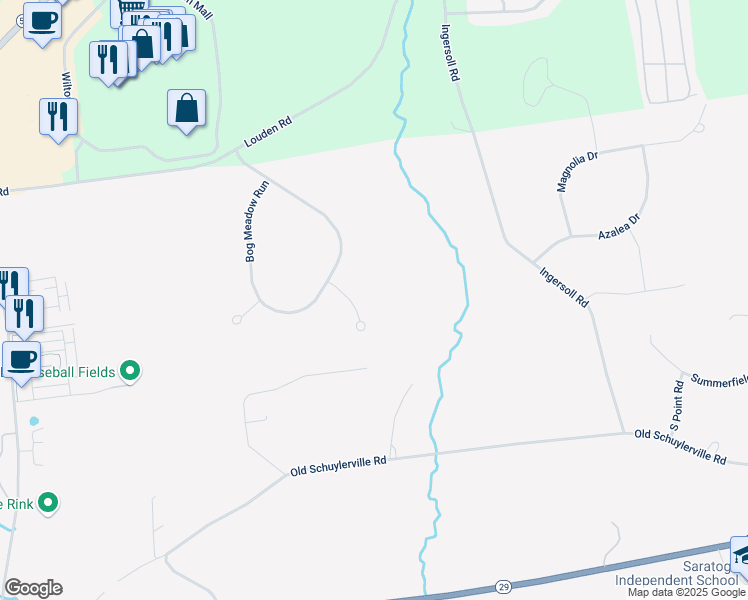 map of restaurants, bars, coffee shops, grocery stores, and more near 4 Lady Slipper Court in Saratoga Springs