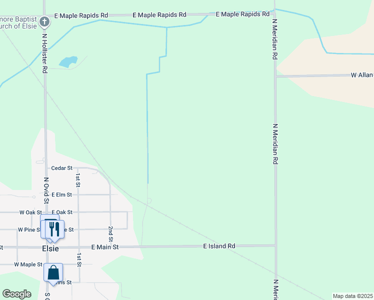 map of restaurants, bars, coffee shops, grocery stores, and more near in Elsie