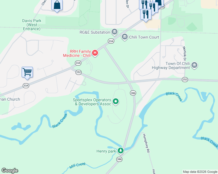 map of restaurants, bars, coffee shops, grocery stores, and more near 11 Bellaqua Estates Drive in Rochester