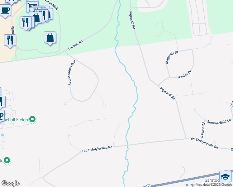 map of restaurants, bars, coffee shops, grocery stores, and more near 6 Lady Slipper Court in Saratoga Springs