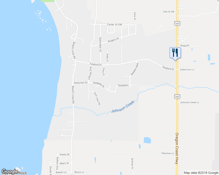 map of restaurants, bars, coffee shops, grocery stores, and more near Hailey Lane in Bandon