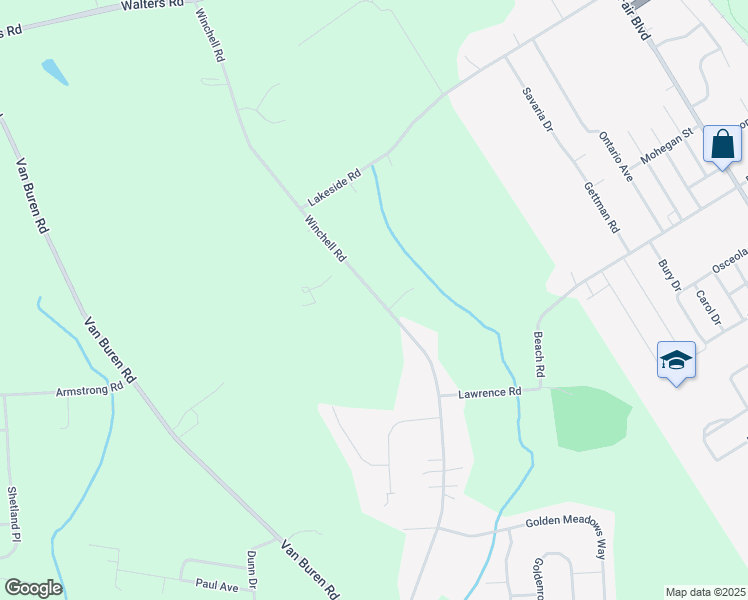 map of restaurants, bars, coffee shops, grocery stores, and more near 6701 Winchell Road in Warners