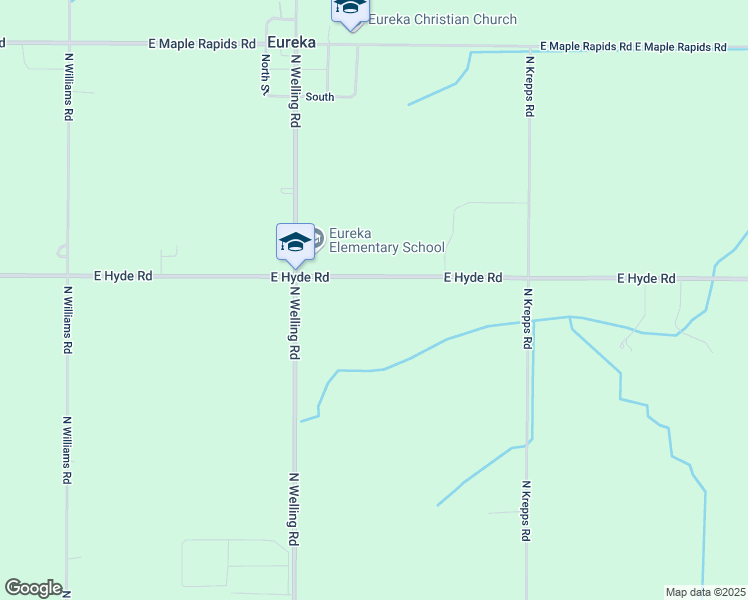 map of restaurants, bars, coffee shops, grocery stores, and more near 2674 East Hyde Road in Saint Johns
