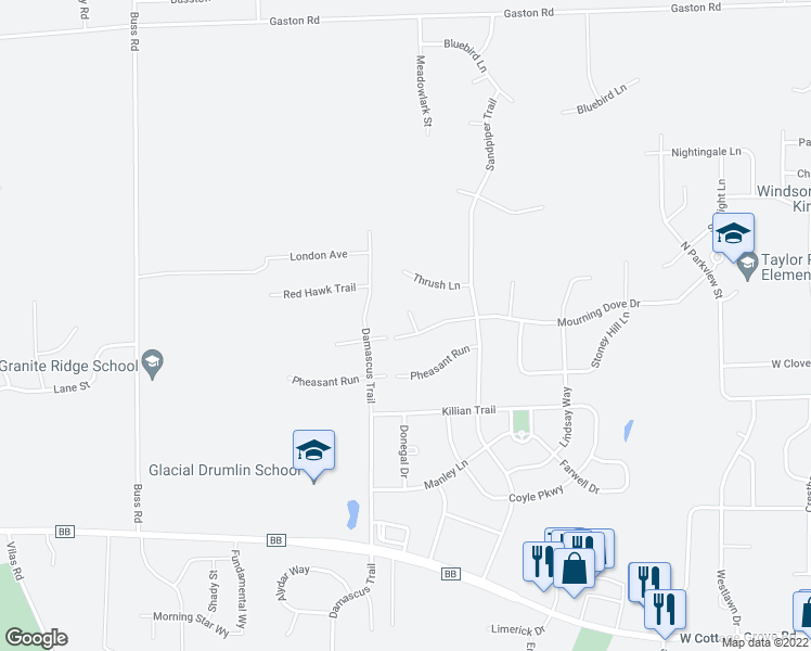 map of restaurants, bars, coffee shops, grocery stores, and more near 2755 Mourning Dove Drive in Cottage Grove