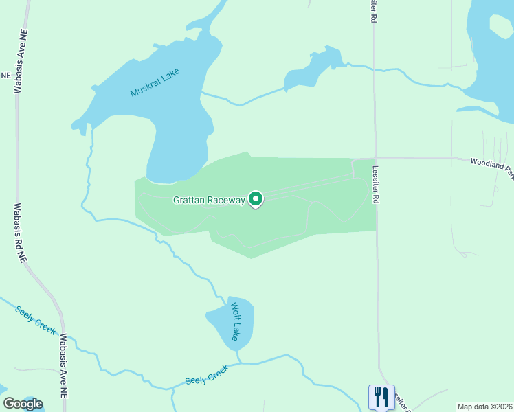 map of restaurants, bars, coffee shops, grocery stores, and more near 7201 Lessiter Road Northeast in Belding