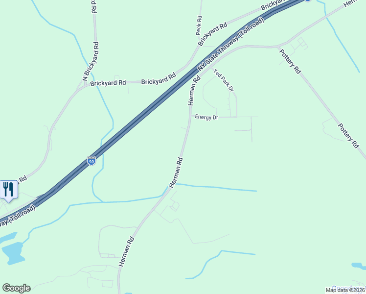 map of restaurants, bars, coffee shops, grocery stores, and more near 6573-6709 Herman Road in Warners