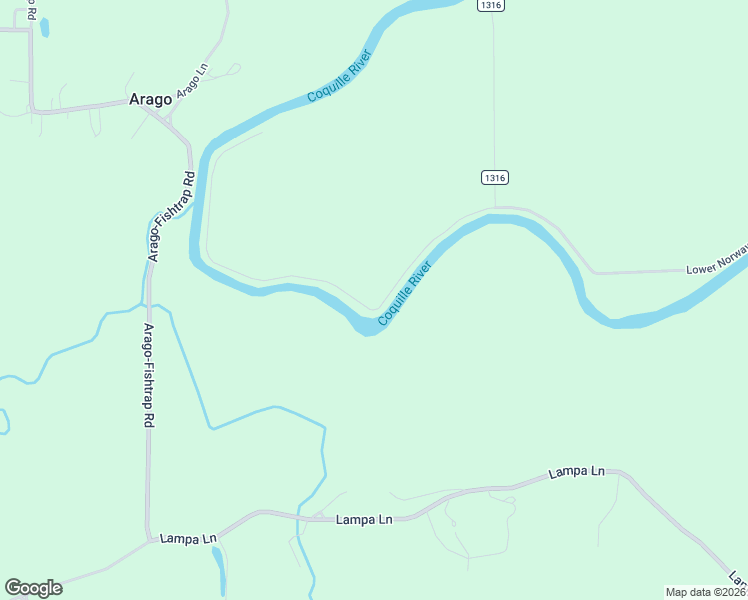 map of restaurants, bars, coffee shops, grocery stores, and more near 93703 Lower Norway Lane in Myrtle Point