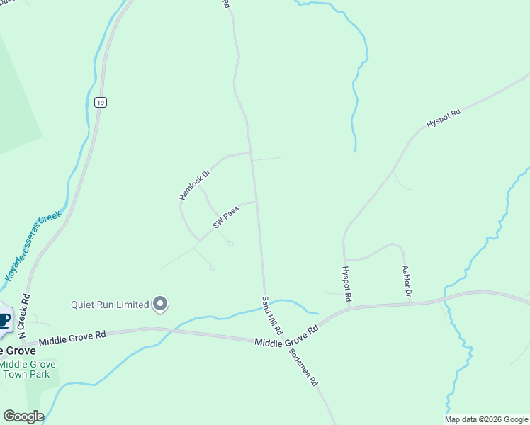map of restaurants, bars, coffee shops, grocery stores, and more near 99 Sandhill Road in Greenfield Center