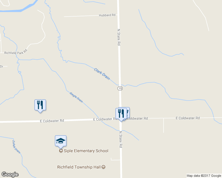 map of restaurants, bars, coffee shops, grocery stores, and more near 6109 North State Road in Davison