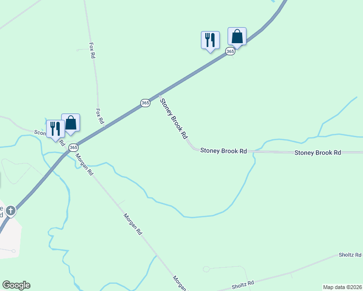 map of restaurants, bars, coffee shops, grocery stores, and more near 4166 Stoneybrook Road in Oneida