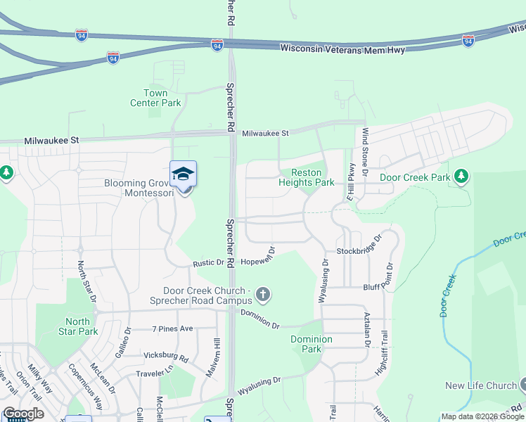 map of restaurants, bars, coffee shops, grocery stores, and more near 6609 Carlton Drive in Madison
