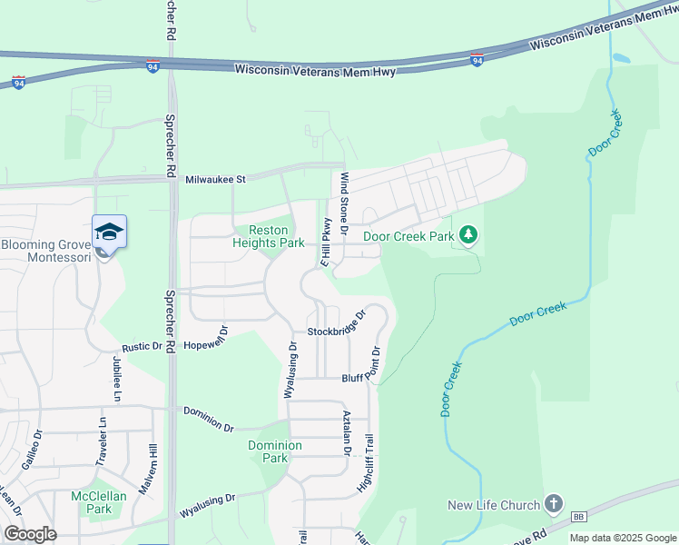 map of restaurants, bars, coffee shops, grocery stores, and more near 6853 Littlemore Drive in Madison