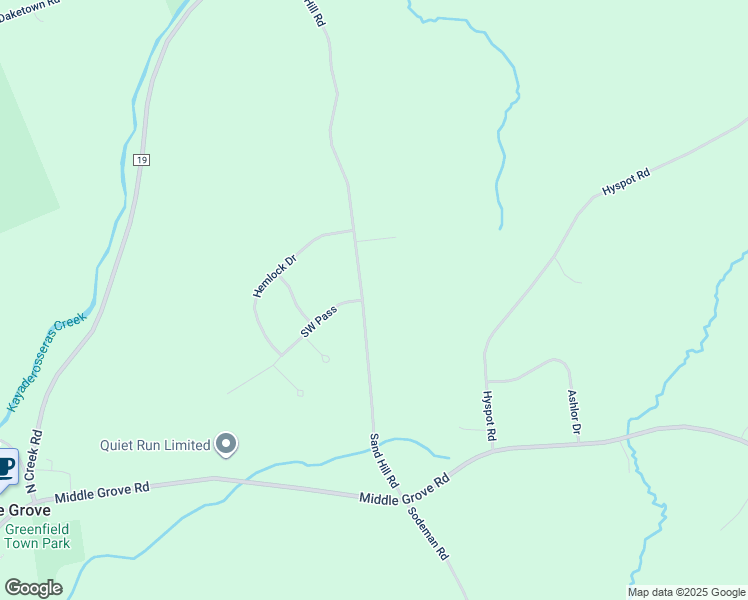 map of restaurants, bars, coffee shops, grocery stores, and more near 99 Sandhill Road in Greenfield Center