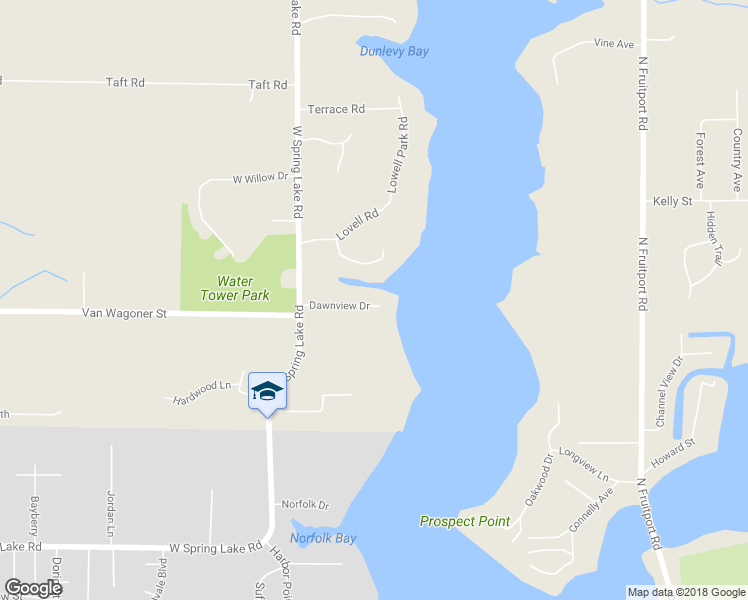 map of restaurants, bars, coffee shops, grocery stores, and more near 16173 Dawnview Drive in Spring Lake