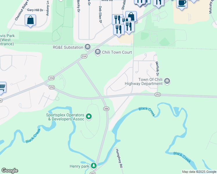 map of restaurants, bars, coffee shops, grocery stores, and more near 1300 Wind Willow Way in Rochester