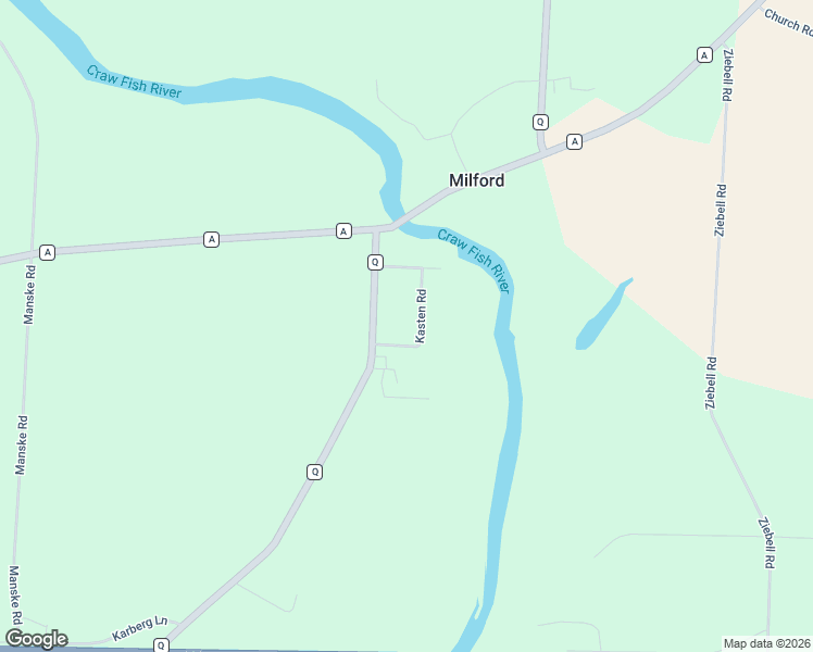 map of restaurants, bars, coffee shops, grocery stores, and more near N6957 Kasten Road in Lake Mills