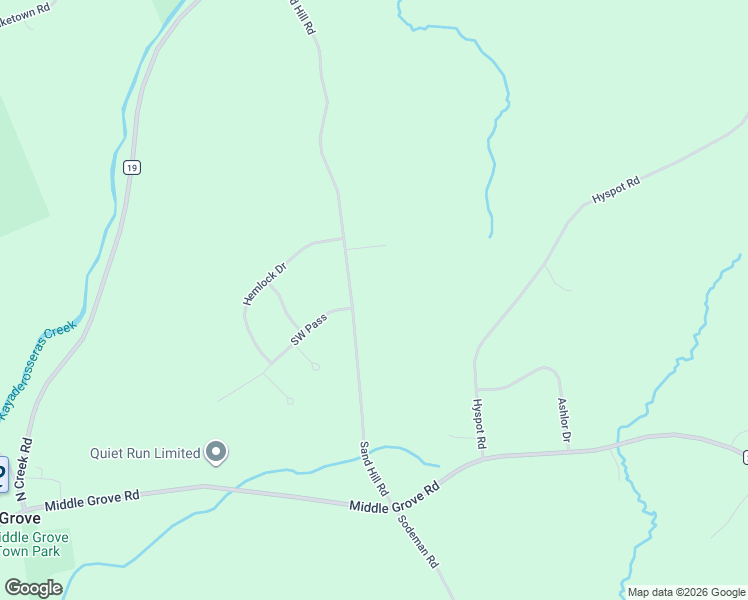 map of restaurants, bars, coffee shops, grocery stores, and more near 99 Sandhill Road in Greenfield Center