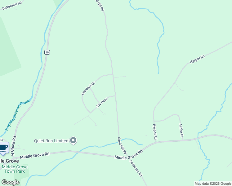 map of restaurants, bars, coffee shops, grocery stores, and more near 99 Sandhill Road in Greenfield Center